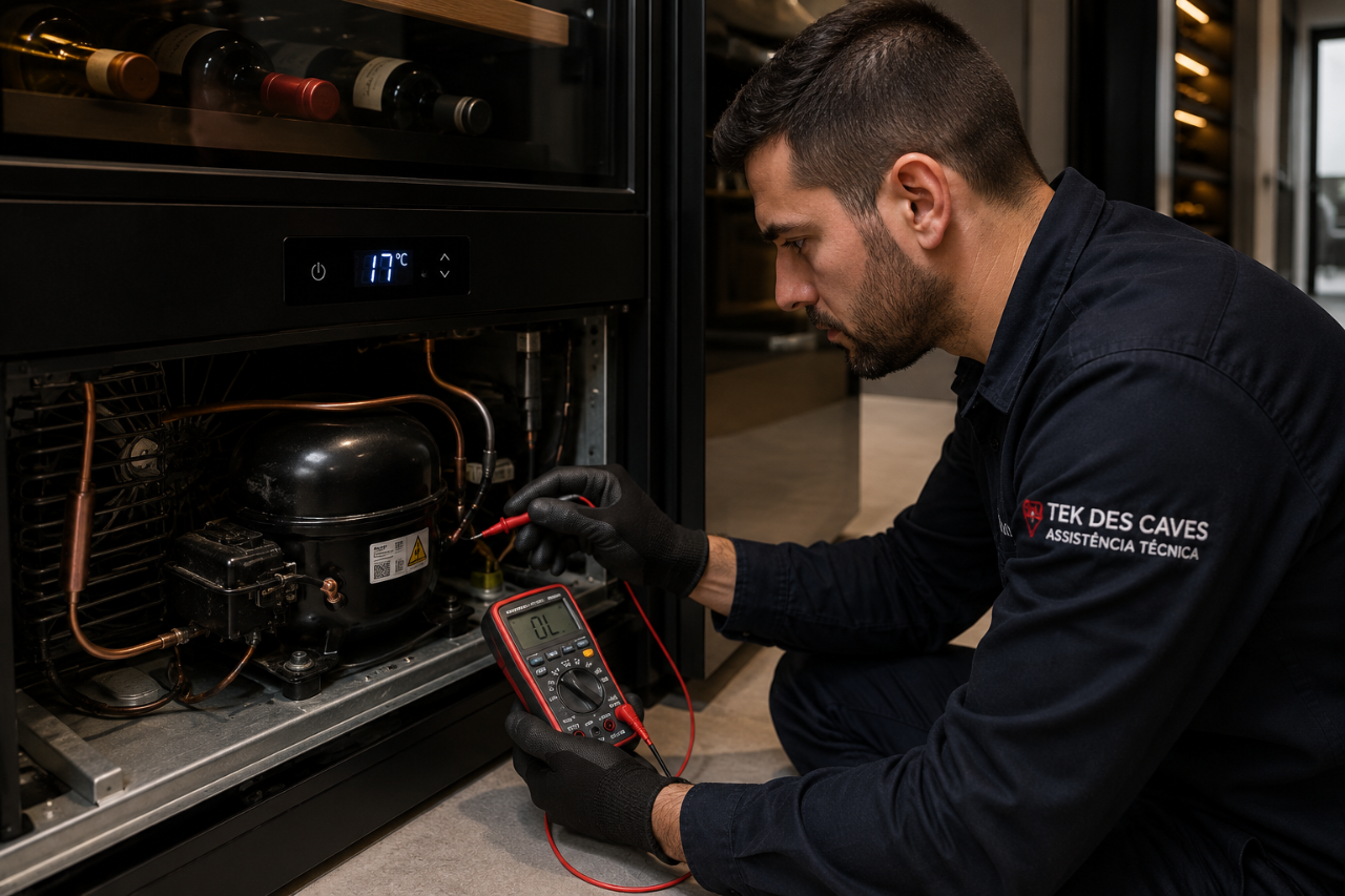 Sintoma de defeito em adega: compressor não funciona?